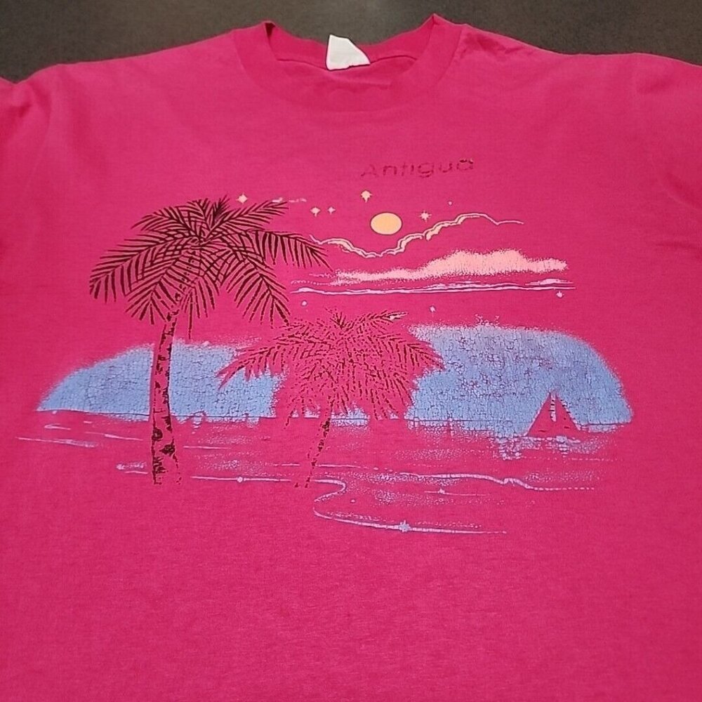 1990s Single Stitch Antigua Souvenir Women's short sleeve T